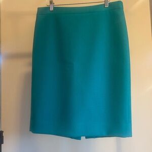 J Crew No. 2 Jade Green Wool Pencil Skirt